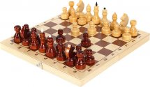 Шахматы Ладья-С обиходные деревянные лакированные фигурки с доской