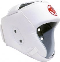 Шлем для каратэ открытый Leosport детский XS экокожа, белый