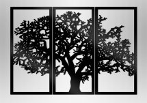 Настенное панно триптих Дерево черный 1060х750х3 мм