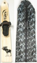 Комплект охотничьих лыж Маяк Тайга с креплением кожа с пяткой и чехлом 90х15 см, дерево