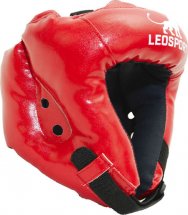 Шлем боксерский набивной Leosport взрослый, красный