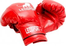Перчатки боксерские Leosport Классика на липучке 10 унций, красный