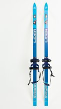 Детские подростковые лыжи Маяк деревянные с универсальными креплениями 150 см, голубые