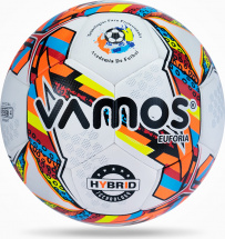 Мяч футбольный VAMOS EUFORIA HYBRID № 4 матчевый, бело-розово-желтый
