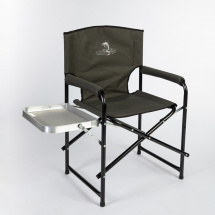 Комплект кресло складное туристическое и столик для кресла рыболовный КЕДР, цвет хаки-белый